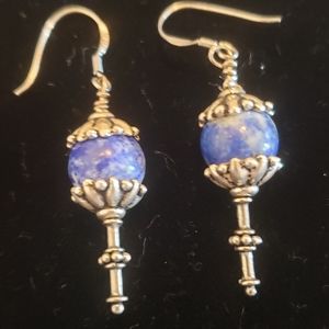 Lapis bead earrings.